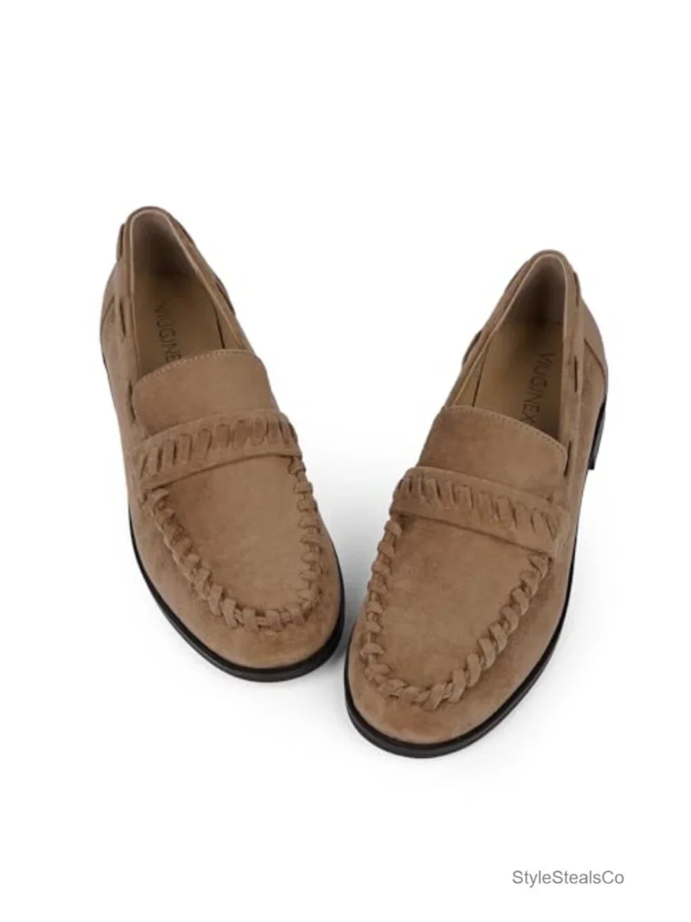 Women's Low Heel Loafers 1 Inch Stacked Heel Slip On Dressy Shoes